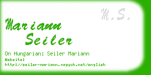 mariann seiler business card